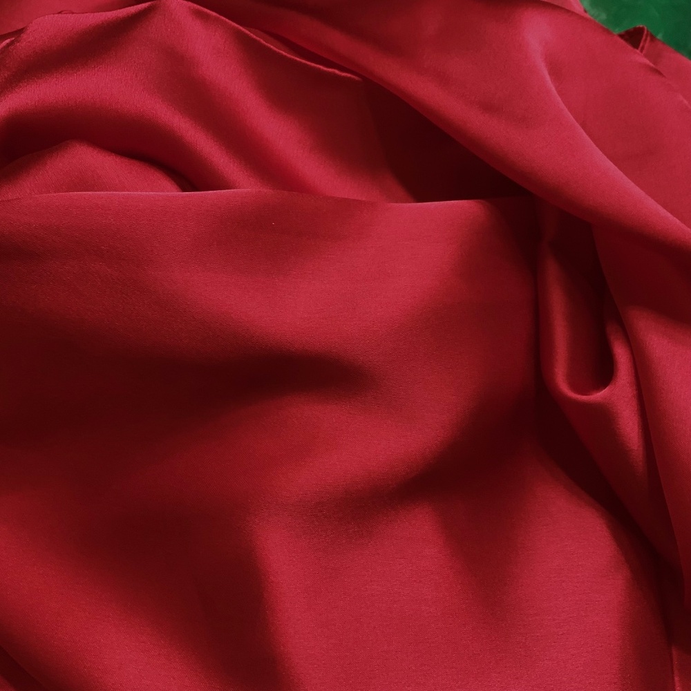 Dark Red 100% SILK SATIN Large Shawl Scarf Wrap Bridesmaid Cover up Wedding Gift - Picture 6 of 8